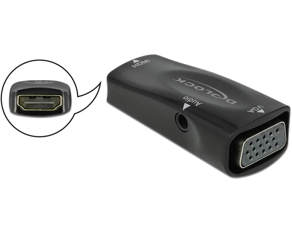 Delock Adapter 1080p HDMI - 3.5 mm Klinke/VGA