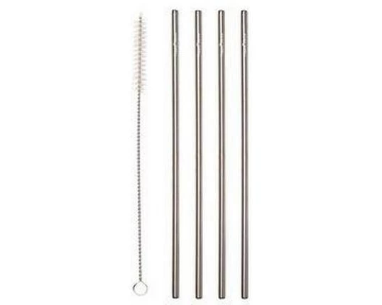 Barprofessional Strohhalme 4 Stück, Silber
