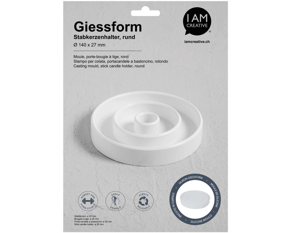 I AM CREATIVE Silikon Giessform MAA1704.16 Kerzenhalter