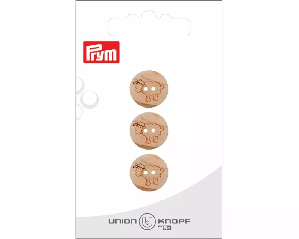 Prym Union Knopf Knöpfe Schaf 15 mm, 3 Stück, Mehrfarbig
