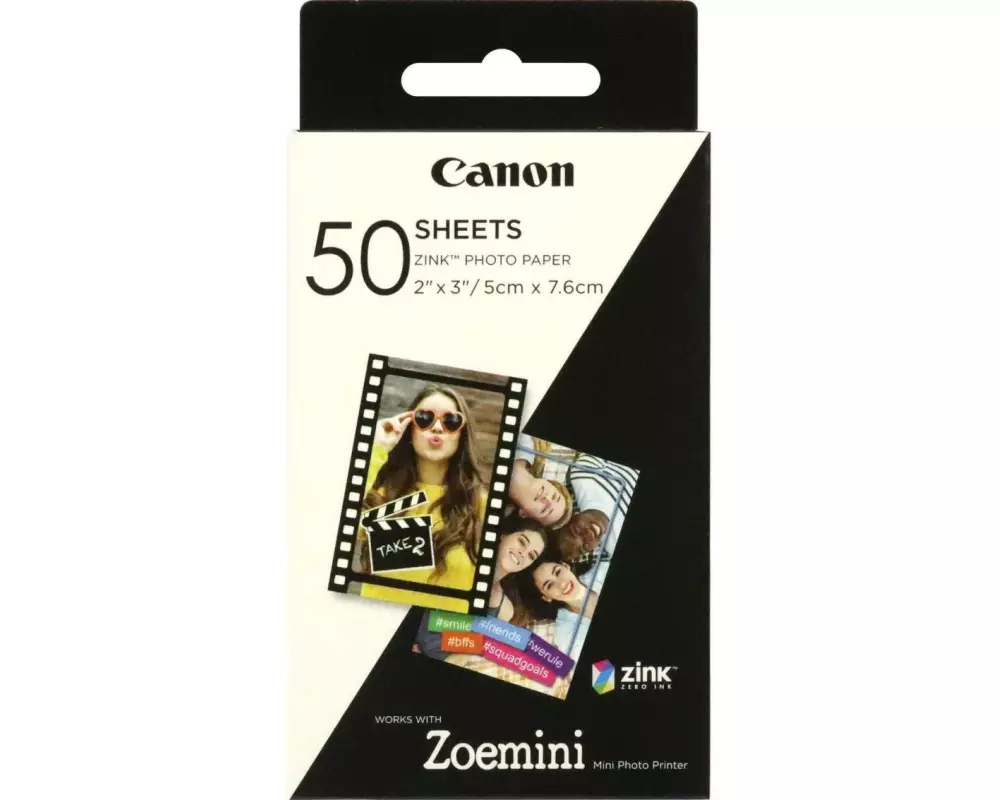 Canon Fotopapier ZINK ZP-2030 selbstklebend, 50 Blatt