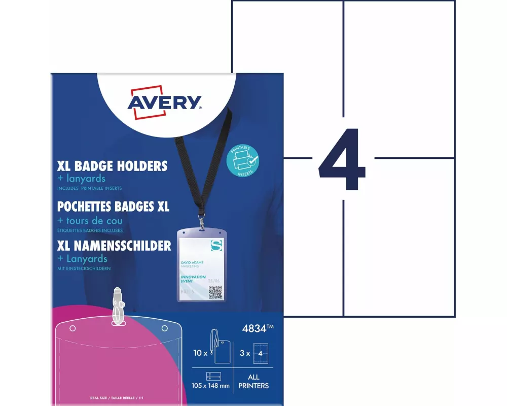 Avery Zweckform Namensschild mit Textilband 148 x 105 mm, 10 Stück