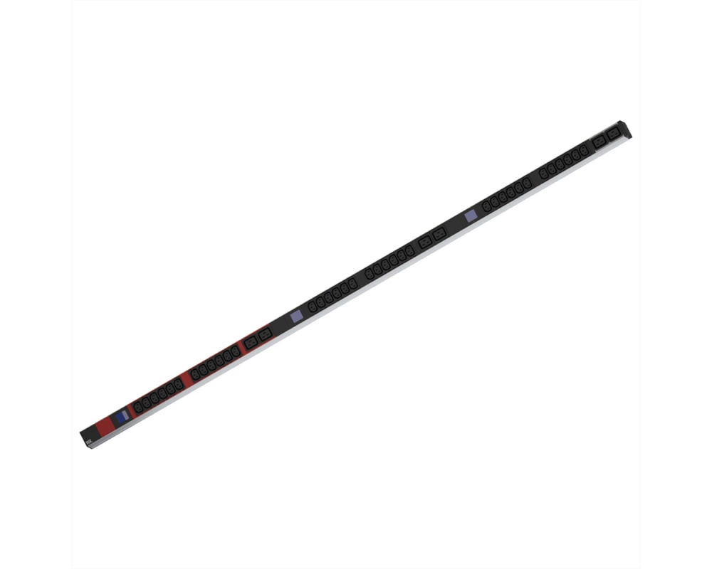 BACHMANN BN0500 19" PDU 1HE 36xC13, 6x C19, Leistungsmessung, Anschluss CEE 3x16A, rot