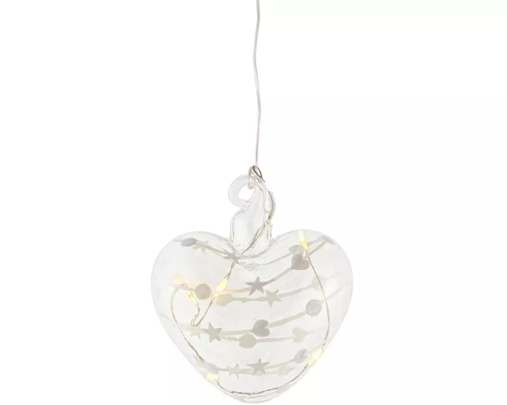 Sirius Weihnachtskugel Sweet Christmas Herz, Ø 8 cm, Transparent