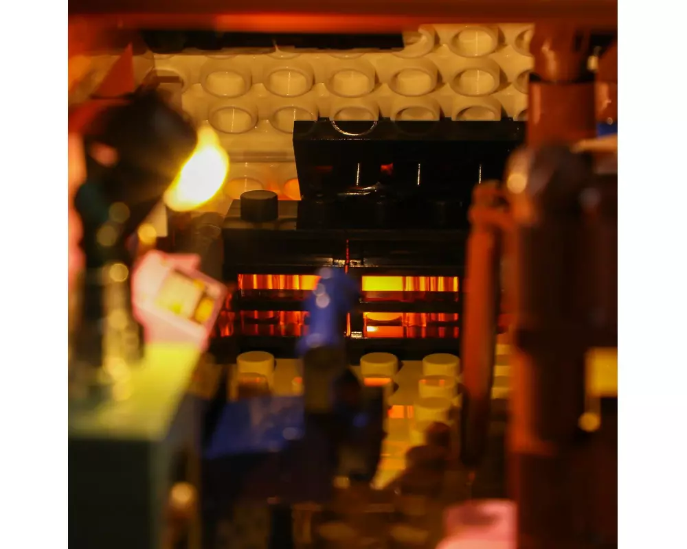 Lumibricks Ski Lodge – Skihütte Retro-Hütten-Set mit Lichteffekten