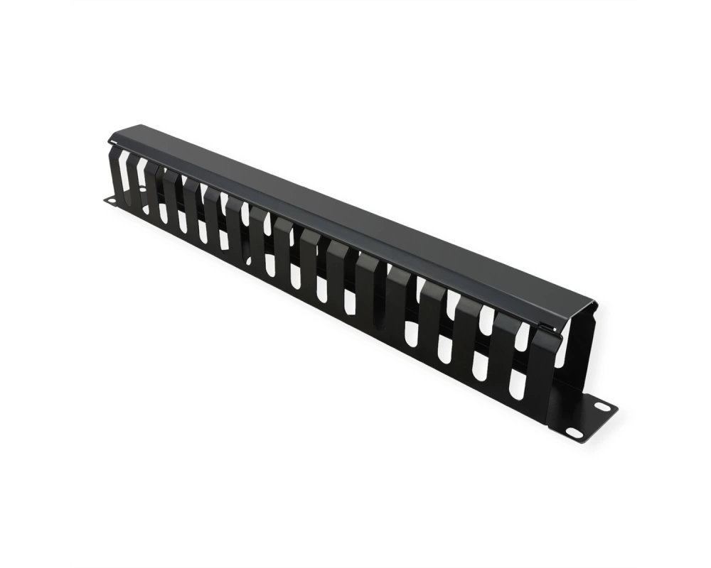 VALUE 19-Zoll-Frontplatte 1 HE mit Rangierkanal 40 x 60 mm, schwarz