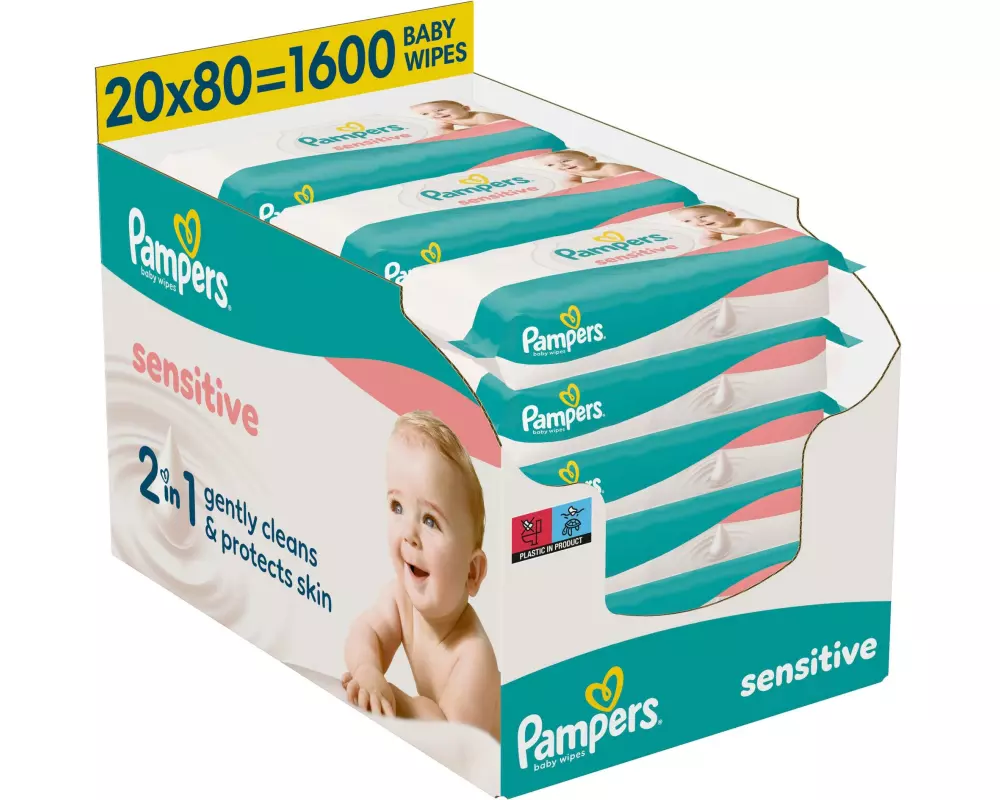 Pampers Pampers Sensitive Baby-Feuchttücher, 1200 Feuchttücher