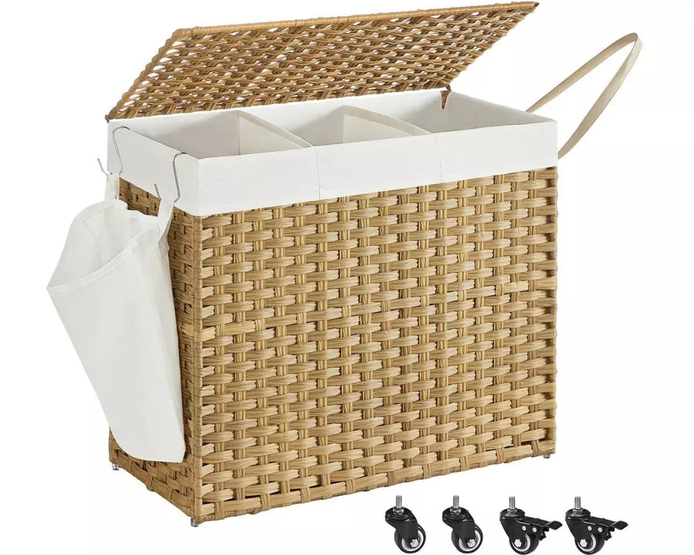 Songmics Wäschekorb 160 l, Hellbraun