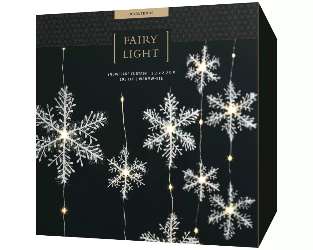 STT LED-Lichtervorhang Snowflake 1.2 m, 105 LEDs, Indoor