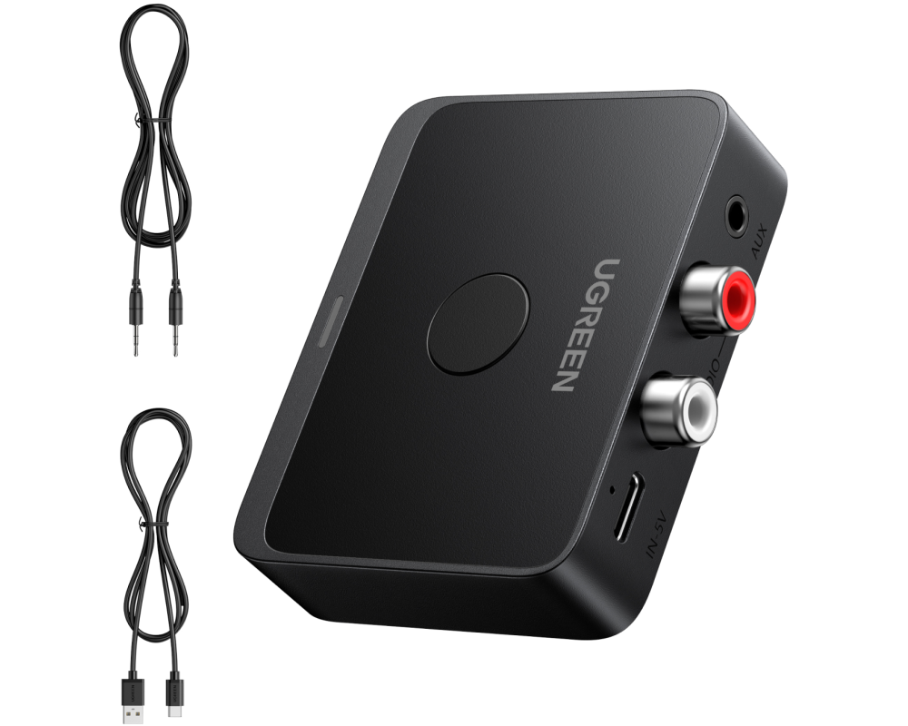 UGREEN Receiver Audio Adapter, BT 55545 3.5 mm and 2RCA Adapter