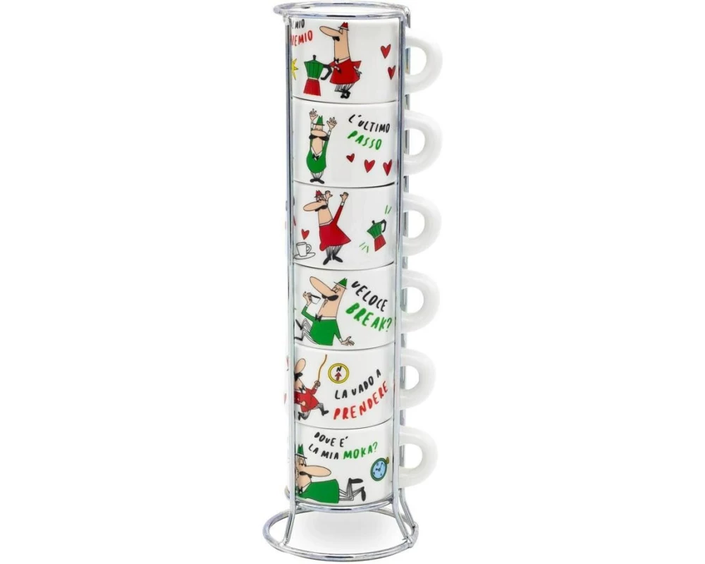 Bialetti Espressotasse 65 ml, 6 Stück, Mehrfarbig