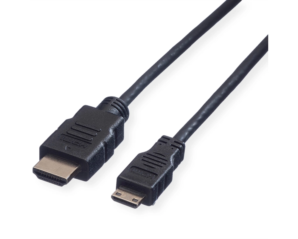 VALUE HDMI High Speed Kabel mit Ethernet, HDMI ST - Mini HDMI ST, 2 m