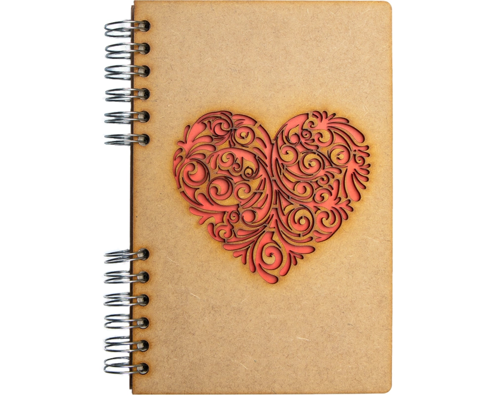 KOMONI Notizbuch Rotes Herz A5 ROHA5B blanko 90 Blatt