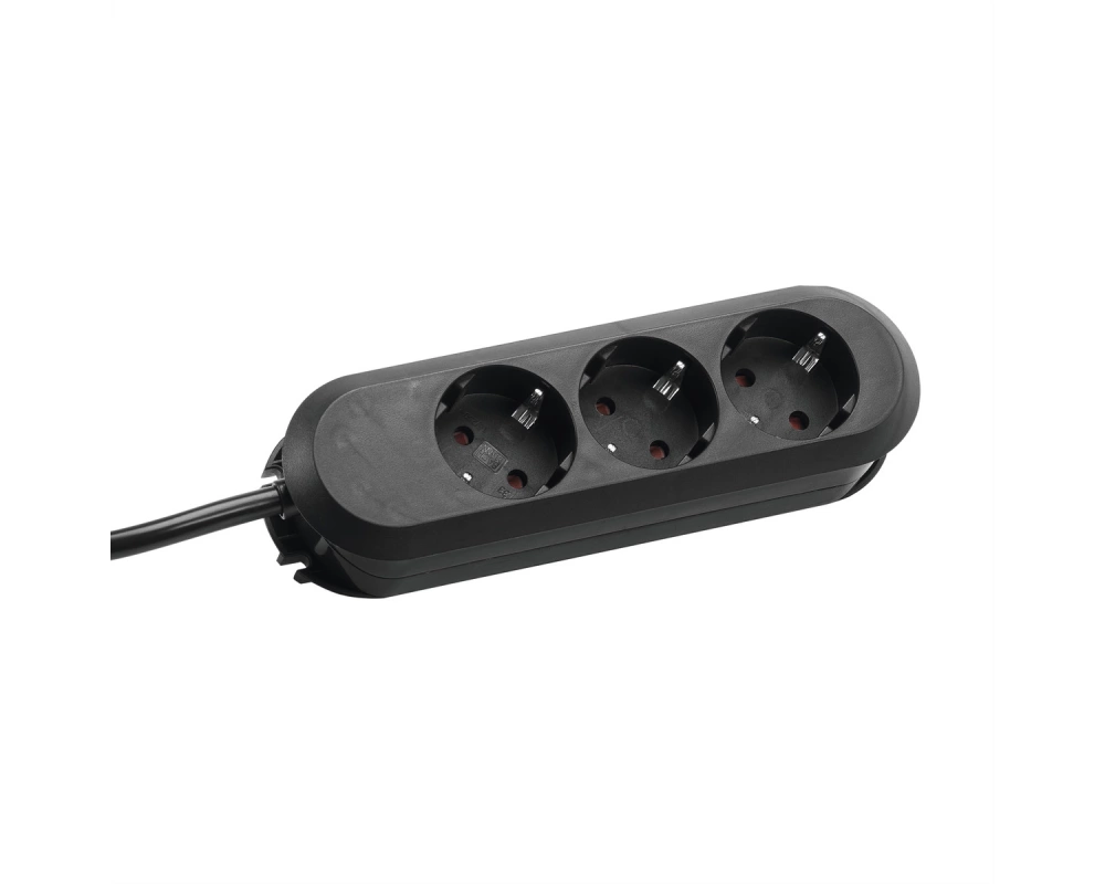 BACHMANN SMART Steckdosenleiste 3x Schutzkontakt, geschraubt, schwarz, 1,5 m