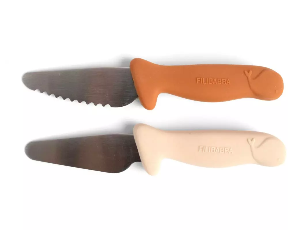 Filibabba Kinder Küchenmesser Orange, 2er-Pack
