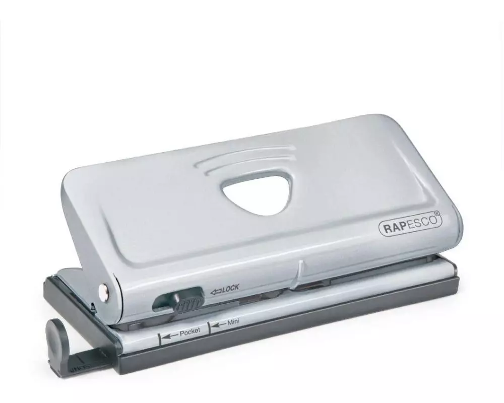 Rapesco Verstellbarer 6-fach Terminplanerlocher 10 Blatt, Silber