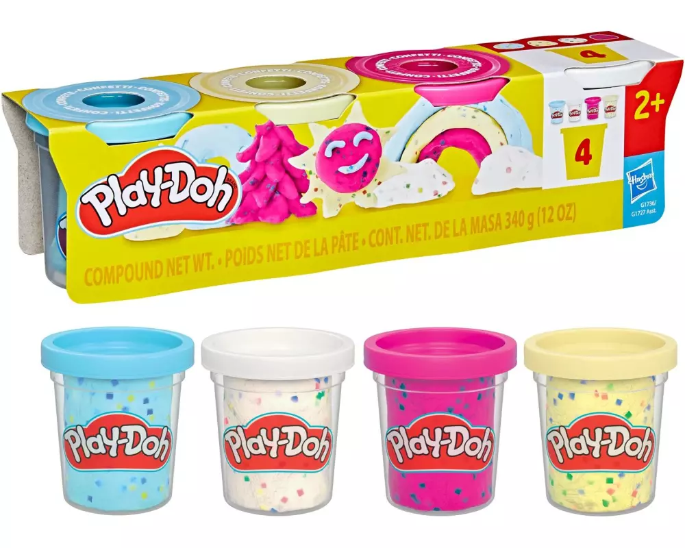 Play-Doh Knetmasse 4er Pack Konfetti