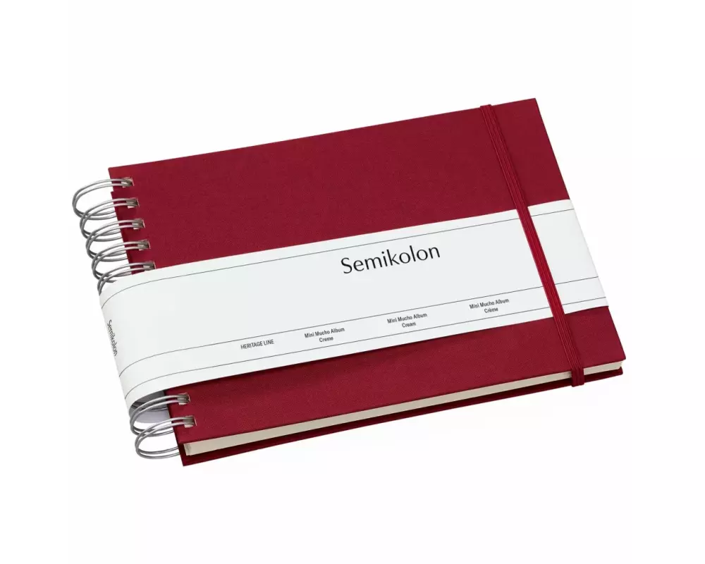 Semikolon Fotoalbum Mini Mucho Bordeaux. Cremefarbige Seiten