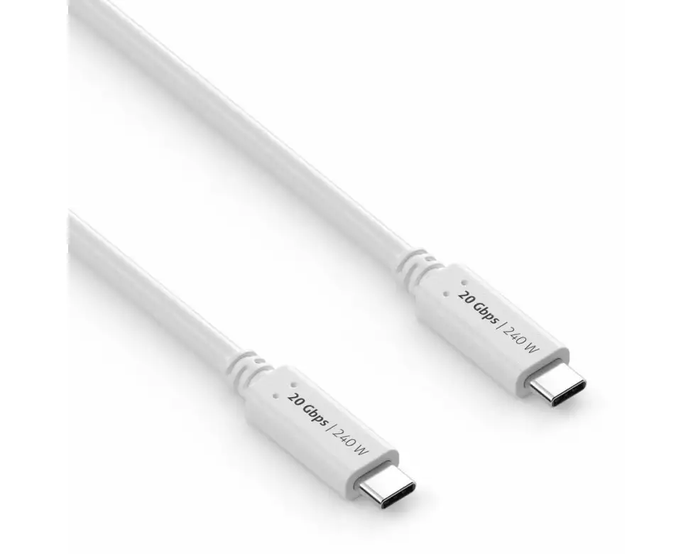 PureLink USB4-Kabel 20Gbps, 240W USB-C - USB-C 1.5 m, Weiss