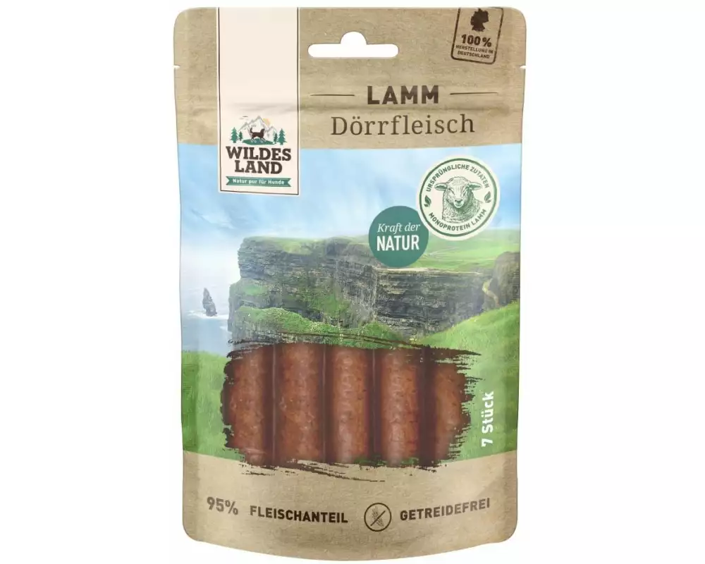 Wildes Land Snack Dörrfleisch Lamm, 7 Stk