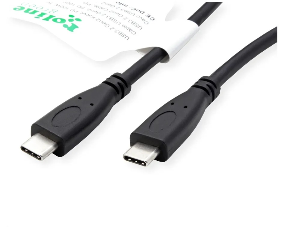 ROLINE USB-C-C, Lade & Datenkabel 11.44.9057 Black, ST/ST, 100W, 3.2Gen2 1m