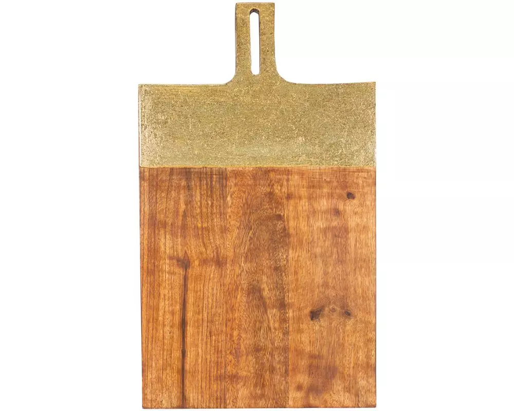 Kadastar Schneidebrett Shine 50 x 30 cm, Mangoholz, Gold