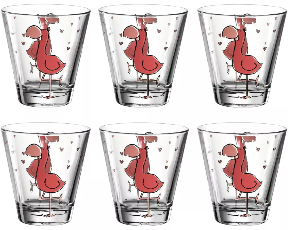 Leonardo Kindertrinkglas Bambini Flamingo, 215 ml, 6 Stück