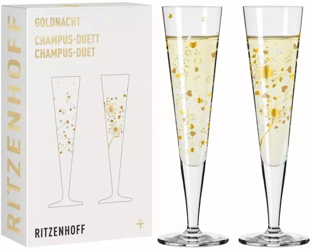Ritzenhoff Champagnerglas Goldnacht F24 205 ml, 2 Stück