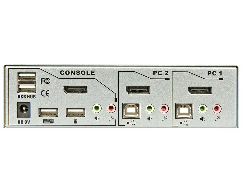 LINDY 2 Port DisplayPort 1.2 KVM Switch Pro USB 2.0 & Audio