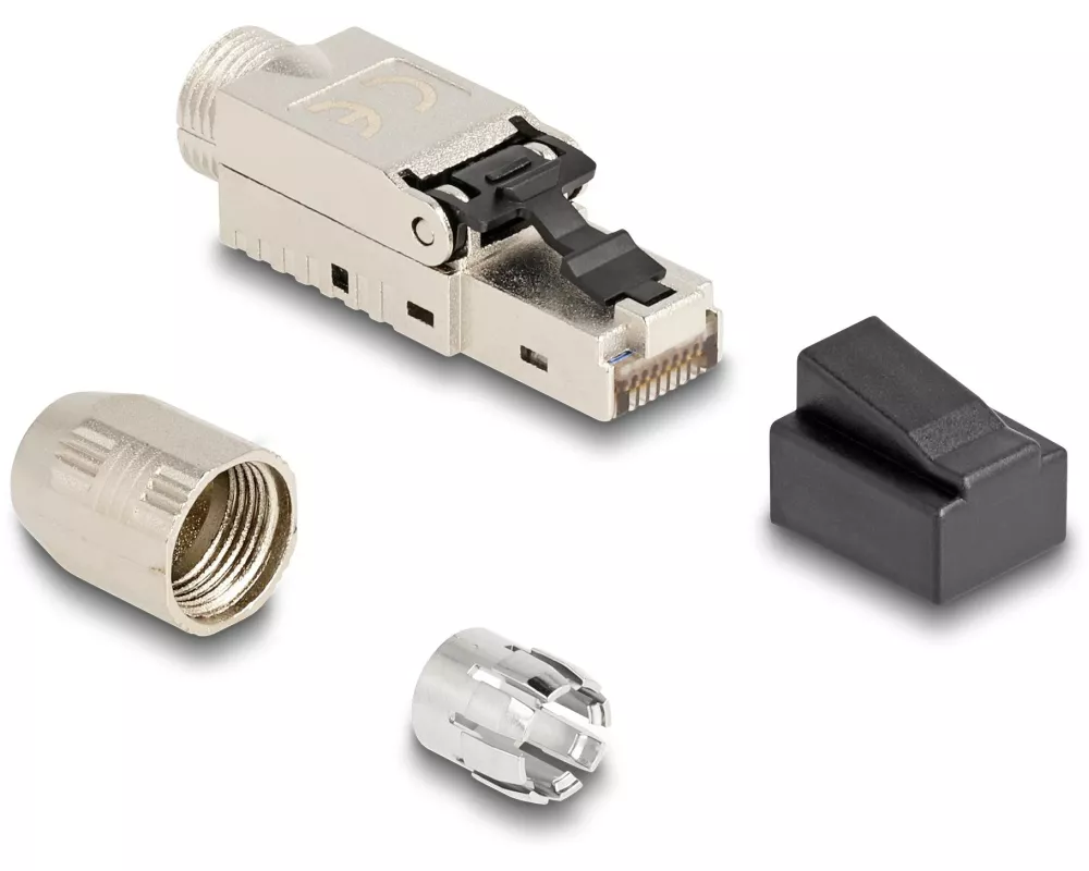 Delock Stecker RJ45 Cat.6A Feldkonfektionierbar 1 Stück, Silber