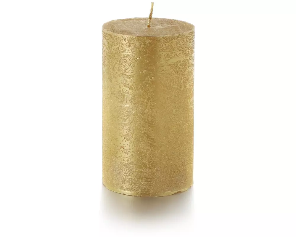 balthasar Zylinderkerze Rustico 12 x 7 cm, Gold