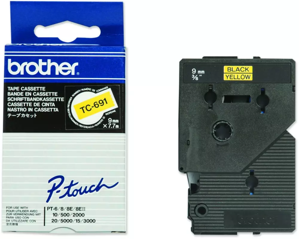 Brother Beschriftungsband TC-691 Schwarz auf Gelb