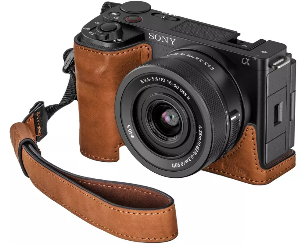 Smallrig Ledertaschen-Set für Sony ZV-E10 II Braun