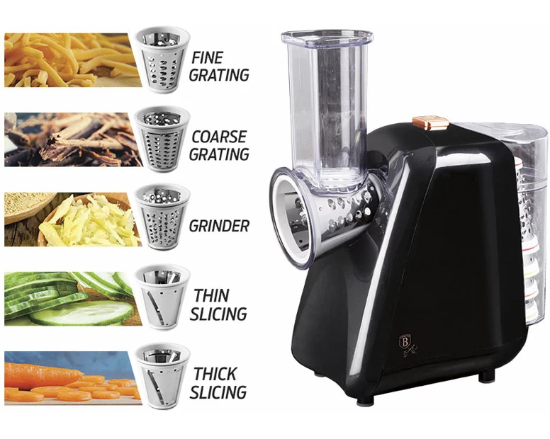 Berlinger Haus elektronische Reibe für Gemüse & Obst Black Rose Collection
