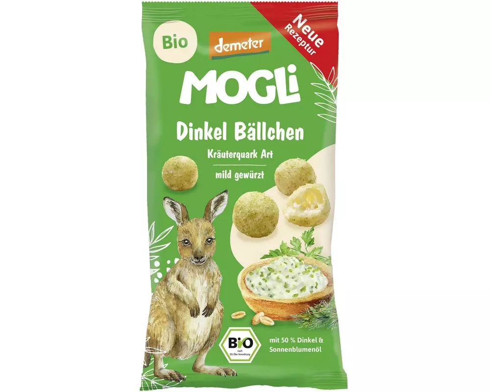 Mogli Knabberspass Dinkel Bällchen Kräuterquark Art 40 g