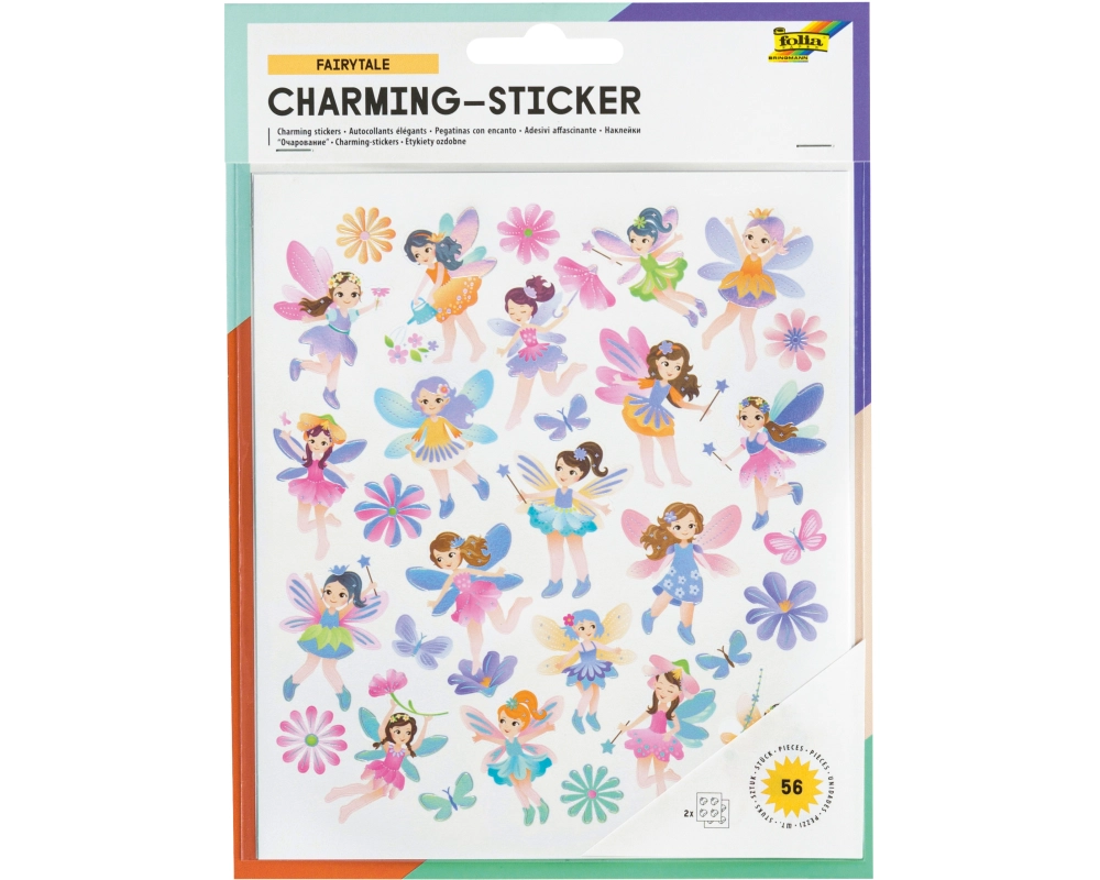 FOLIA Charming-Sticker 18205 Fairytale 2 Blatt/56Stück