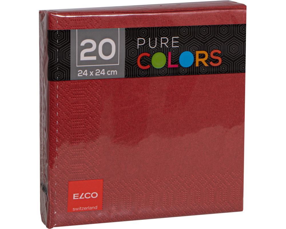 ELCO Serviette Zelltuch 24x24cm PC234020-025 3-lagig, bordeaux 20Stk.
