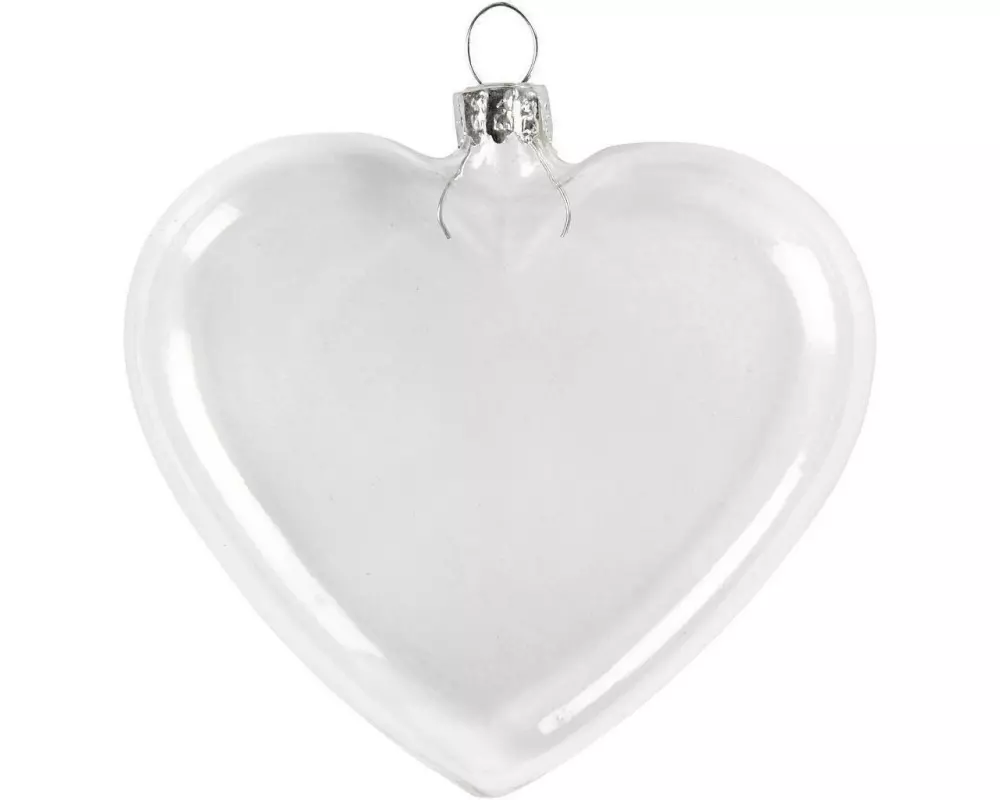 Creativ Company Glaskugeln 7.8 x 9 cm Herz, 6 Stück