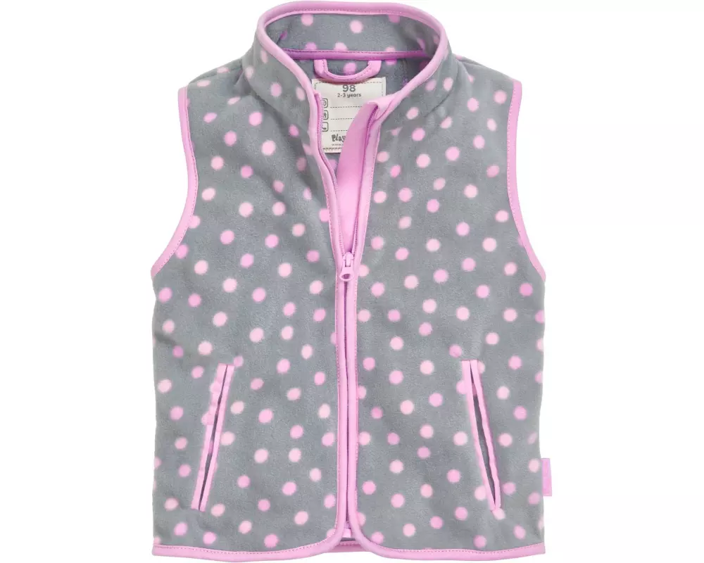 Playshoes Fleece-Weste Punkte Grau Gr. 86