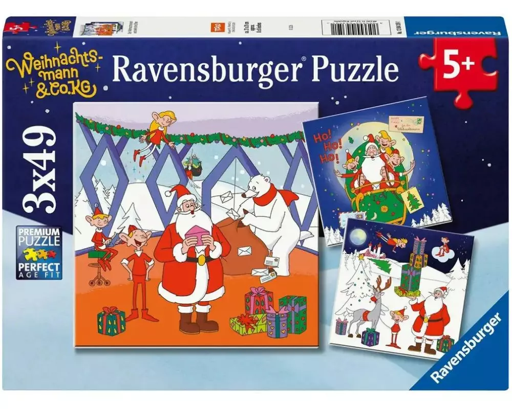 Ravensburger Puzzle Weihnachtsmann & Co.KG 3 x 49
