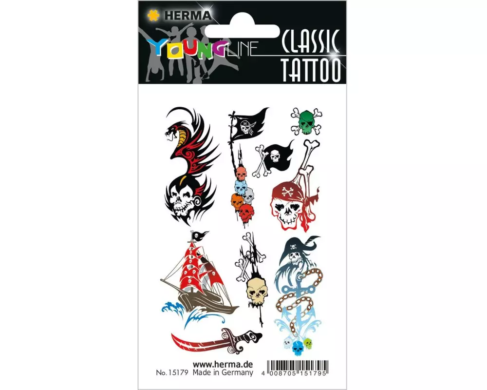 Herma Stickers Tattoos Classic Piraten, 1 Stück