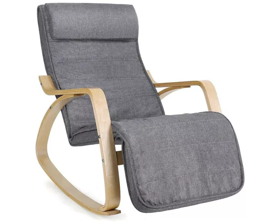 Songmics Schaukelstuhl 91 cm x 115 cm, Grau