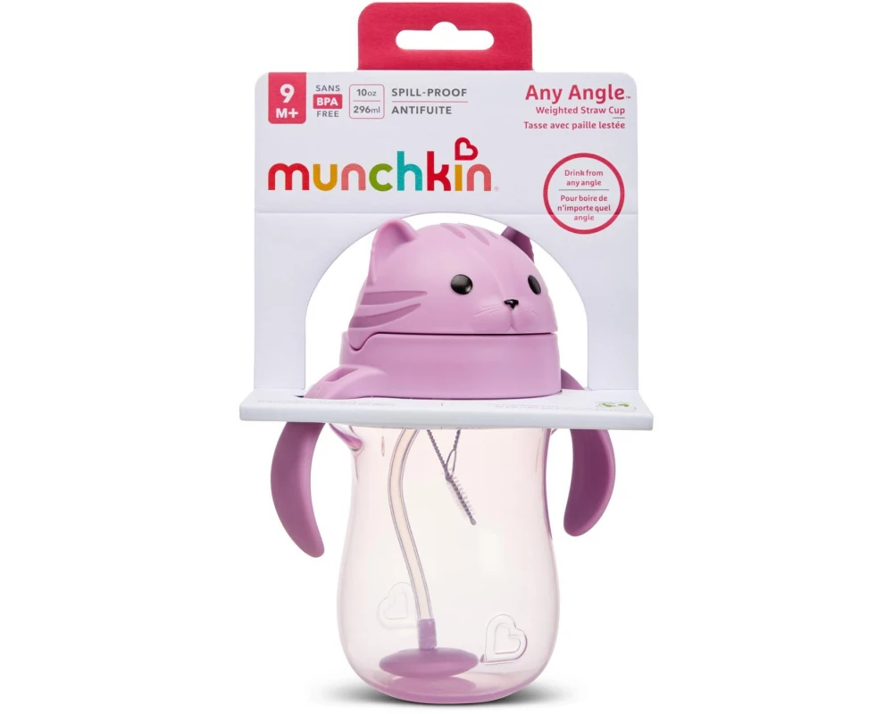 Munchkin Trinklernbecher Any Angle Cat 296 ml, Rosa