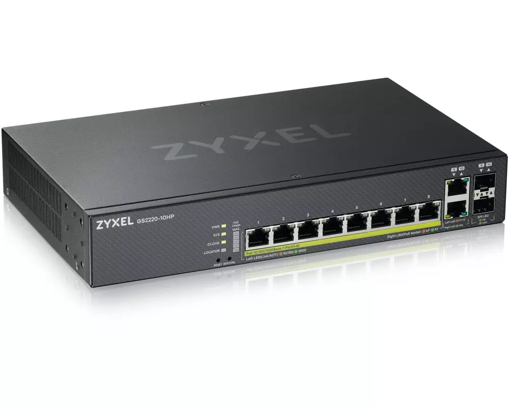 Zyxel PoE+ Switch GS2220-10HP 10 Port