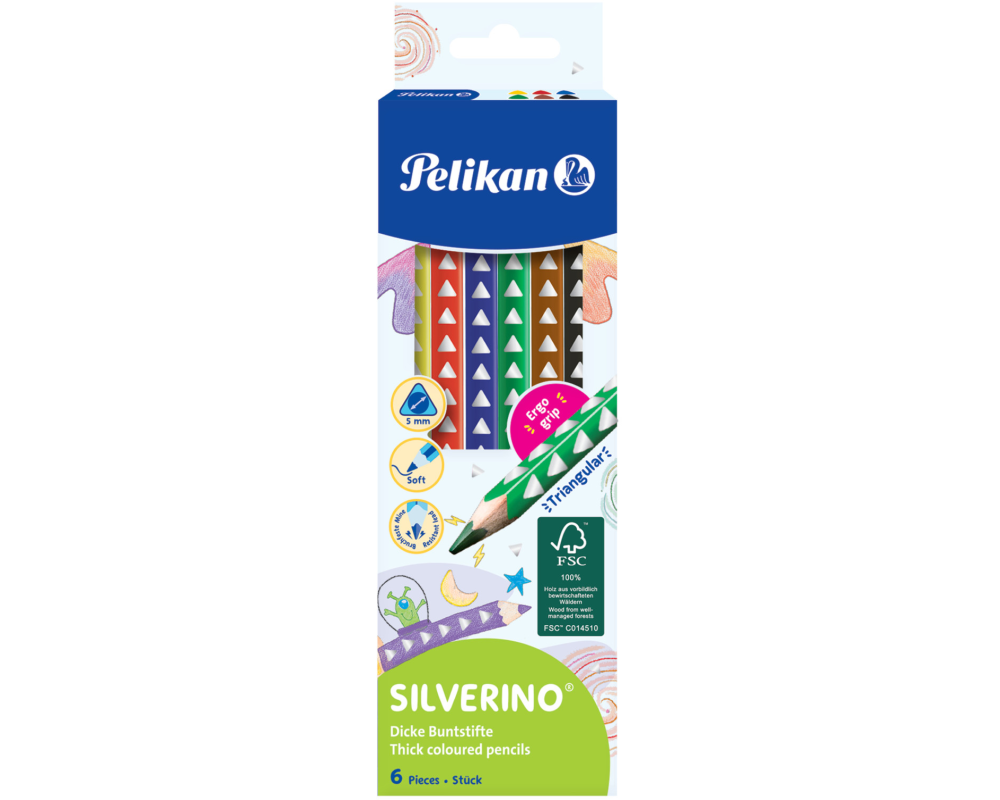 PELIKAN Buntstifte dick Silverino 700610 6 Farben