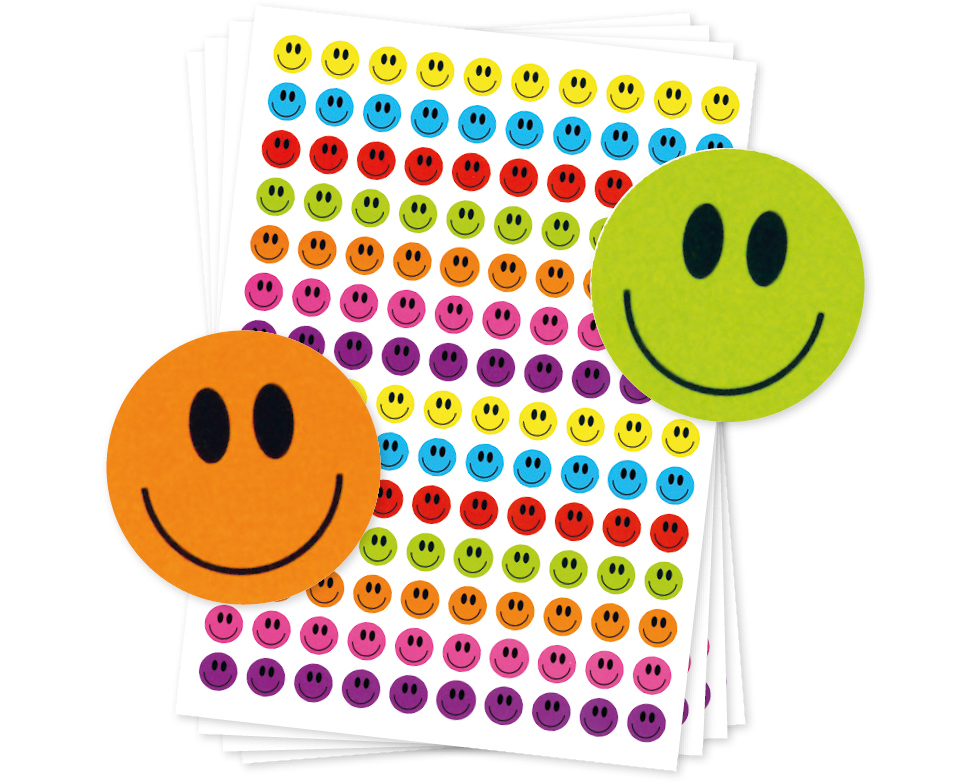 TIMETEX Belobigungs-Aufkleber 62765 Gesichter bunt 560 Stück