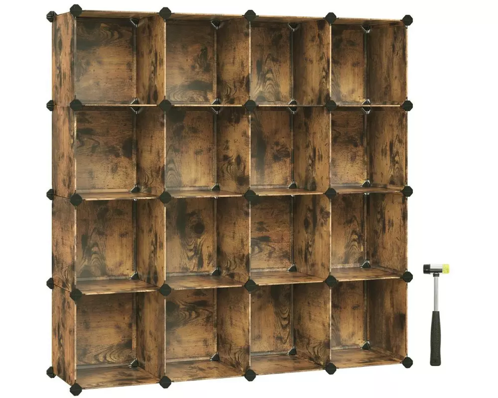 Songmics Regal zum zusammenstecken Vintagebraun