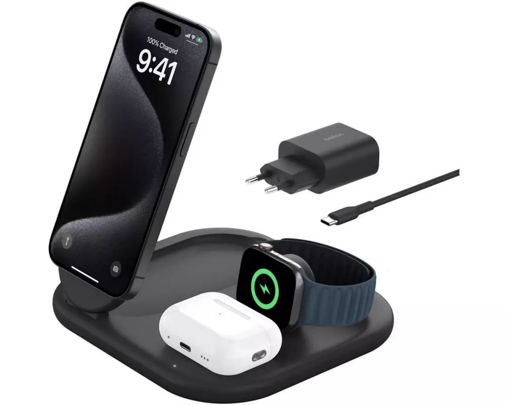 Belkin Wireless Charger BoostChrage Qi2 15 W Schwarz