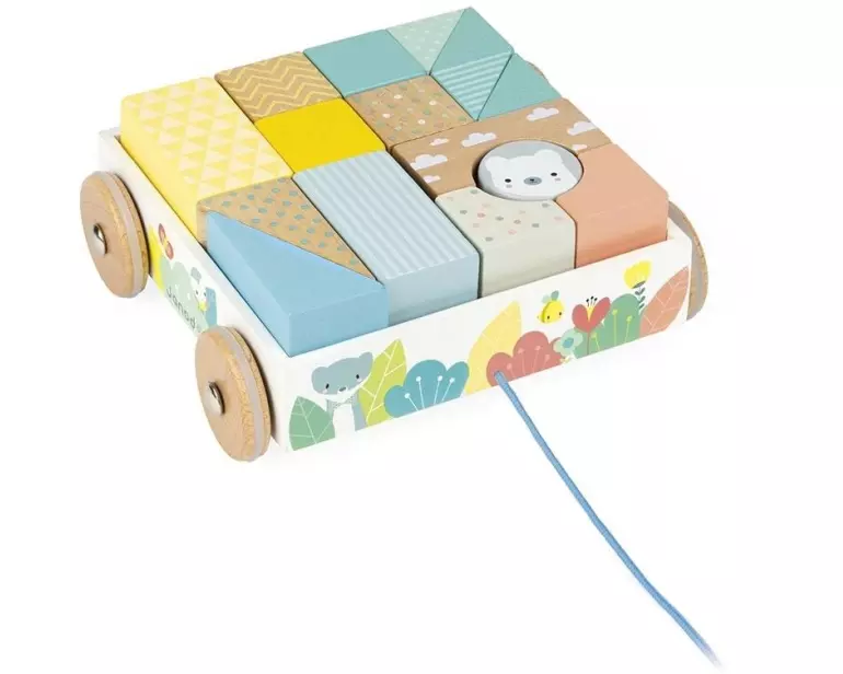 Janod Nachziehspielzeug Pure mit Bauklötzchen