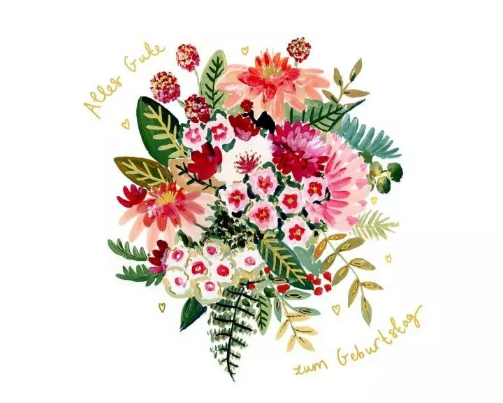 Cart Glückwunschkarte Geburtstag 15 x 15 cm